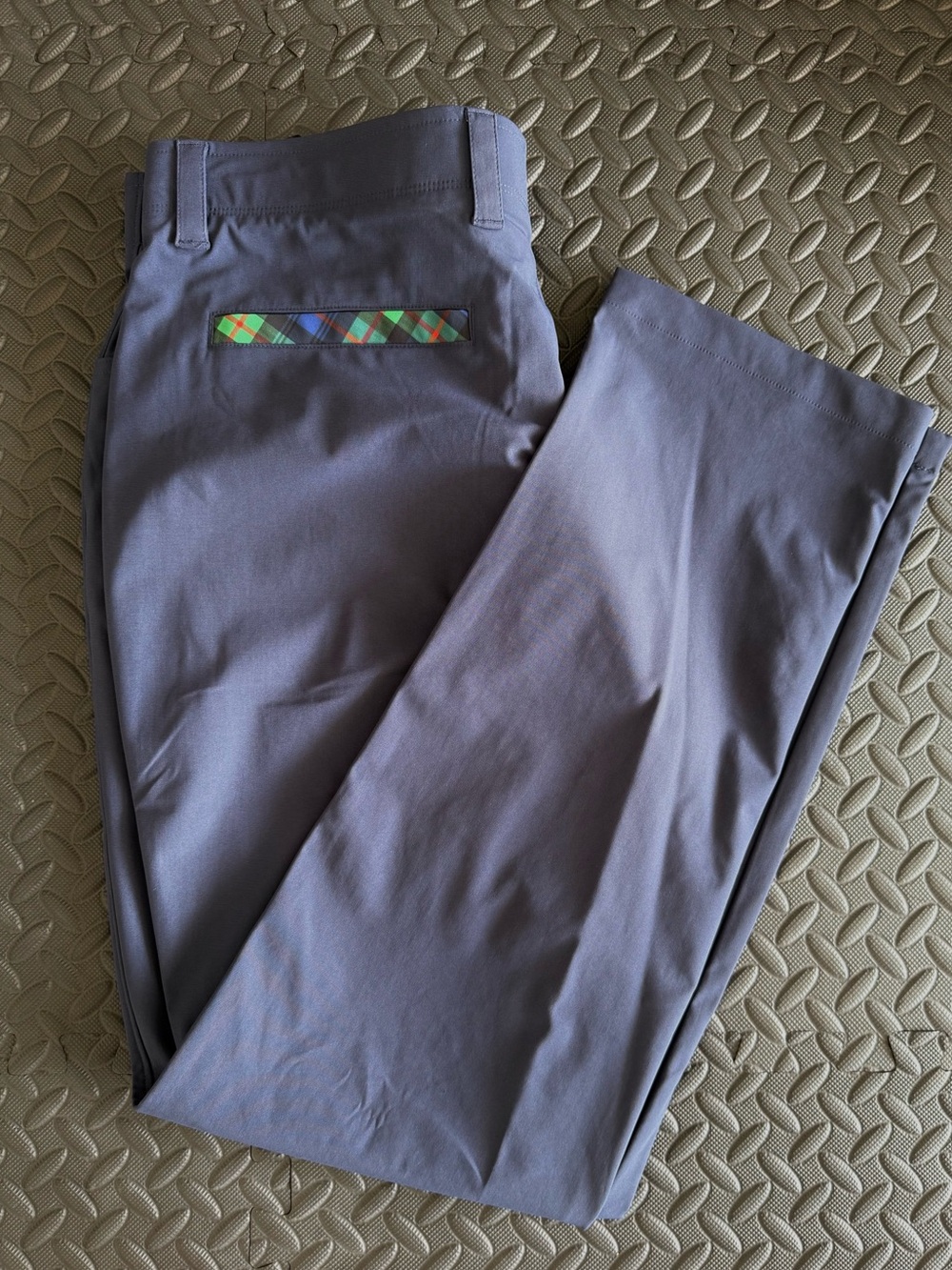 NWT William Murray Golf Navy Blue Chino Pants with Argyle Pocket Trim